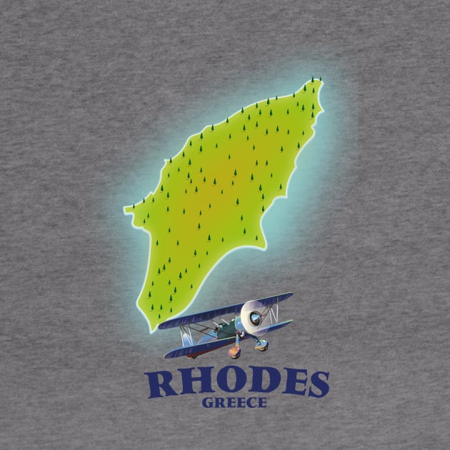 Rhodes, Greece island map by nickemporium1